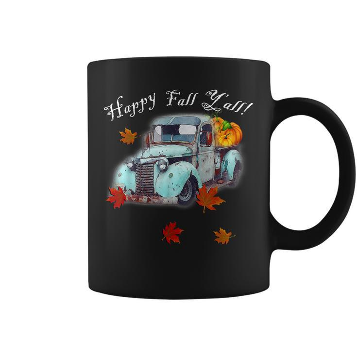 Autumn Quote Happy Fall Yall Cute Old Truck & Pumpkins Fall  Coffee Mug