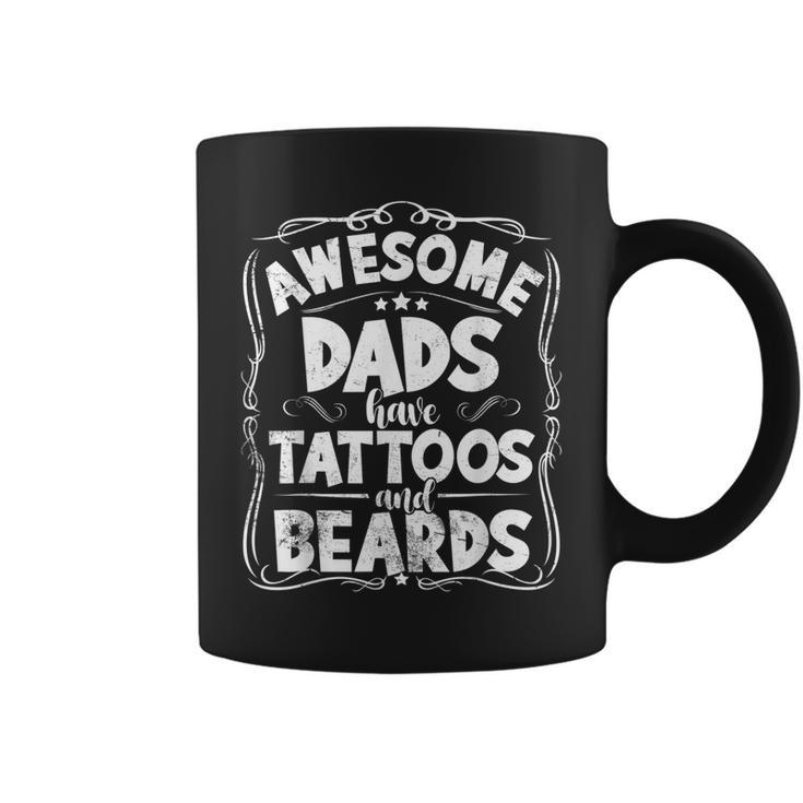 Awesome Dads Have Tattoos And Beards Funny Fathers Day  Coffee Mug