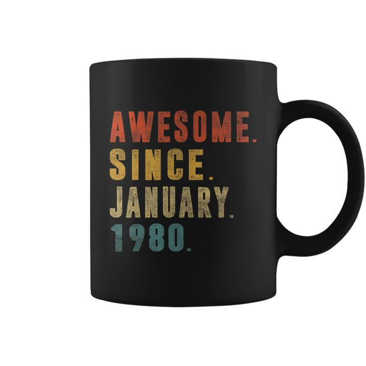 Awesome Since January 1980 42Nd Birthday Gift 42 Year Old Coffee Mug