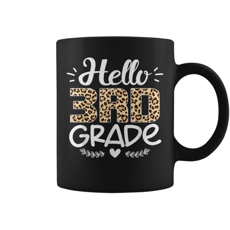 Back To School Hello 3Rd Grade Third Grade Leopard Teacher  Coffee Mug