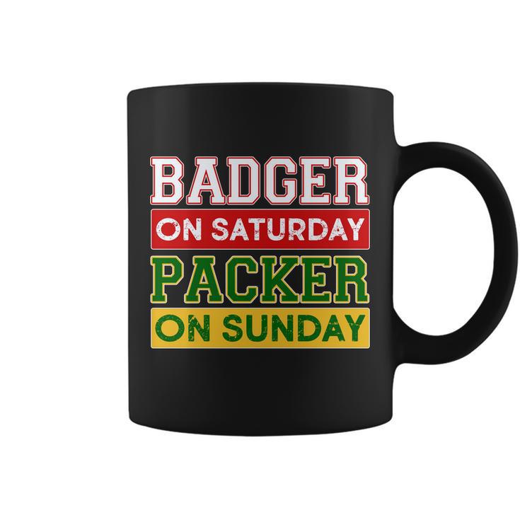 Badger On Saturday Packer On Sunday Tshirt Coffee Mug