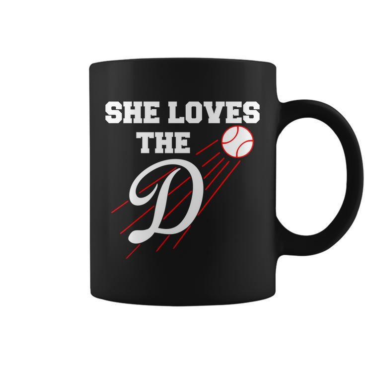 Baseball She Loves The D Los Angeles Tshirt Coffee Mug