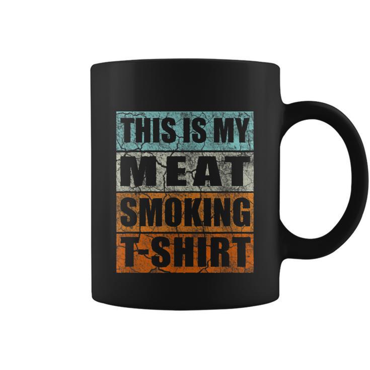 Bbq Smoker Themed Retro Vintage My Meat Smoking Coffee Mug