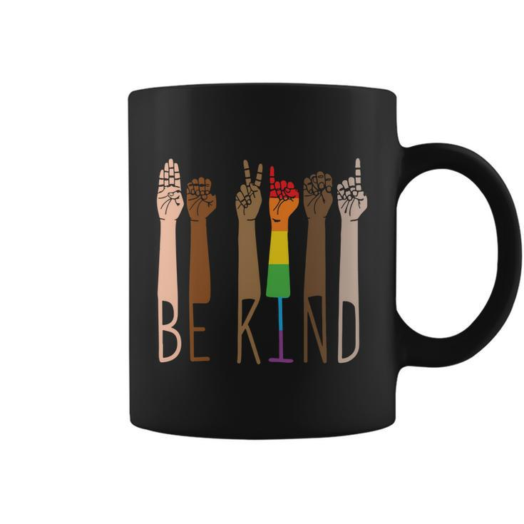 Be Kind Sign Language Rainbow Pride Month Lgbt Coffee Mug