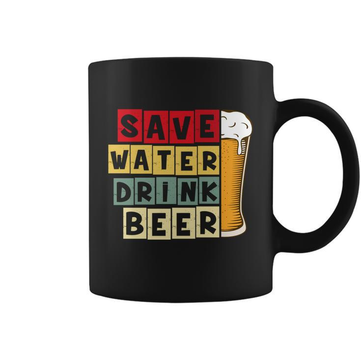 Beer Save Water Drink Beer Vintage Retro Funny Drinking Coffee Mug