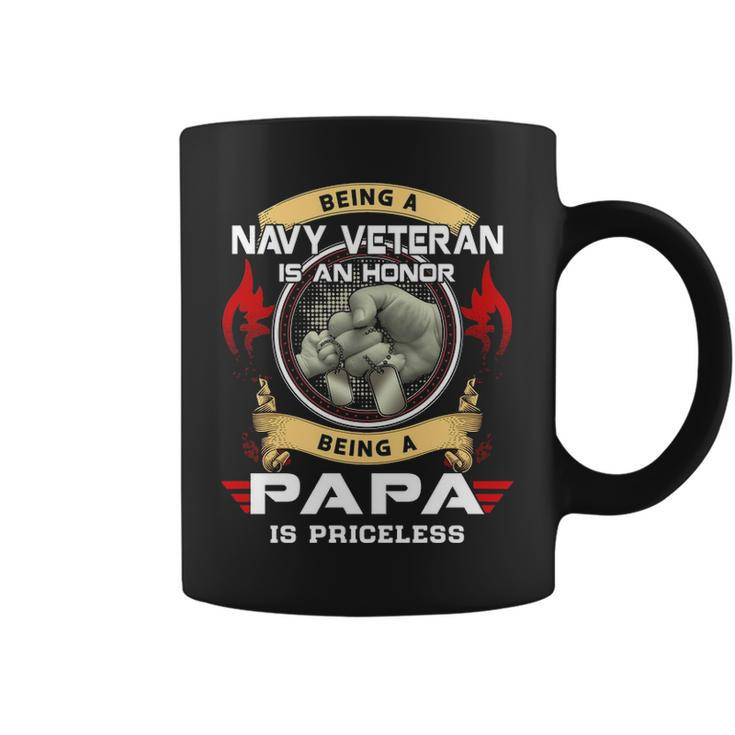 Being A Navy Veteran Is A Honor Being A Papa Is A Priceless Coffee Mug