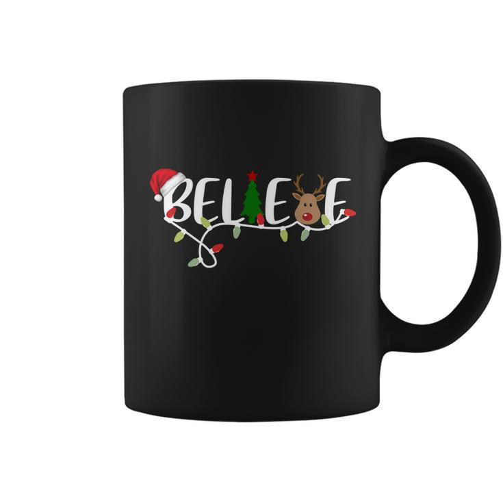 Believe Santa Claus Reindeer Christmas Festive Tshirt Coffee Mug