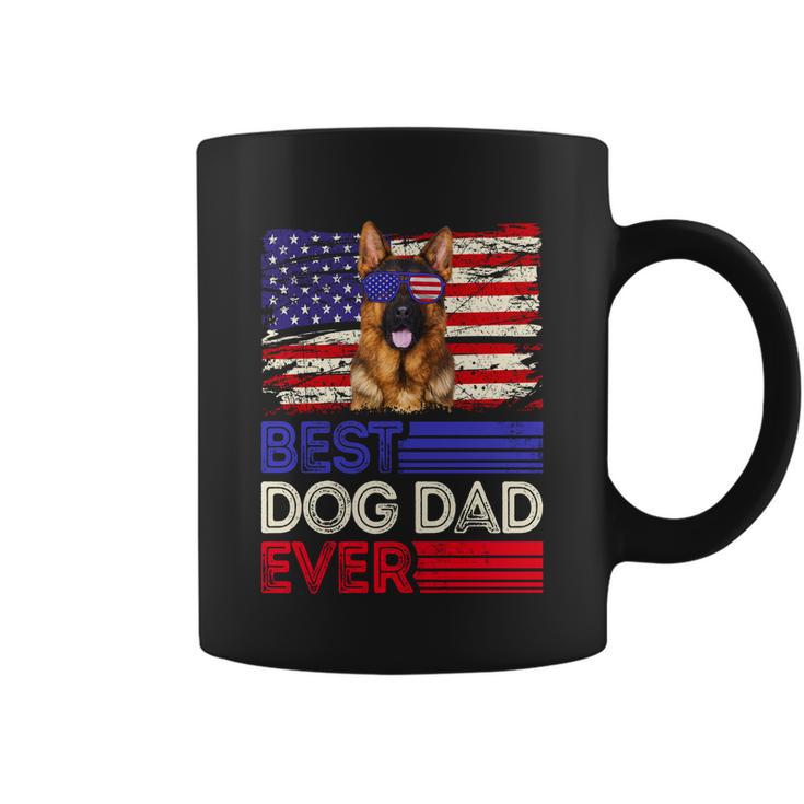 Best German Shepherd Dad Ever American Flag Patriotic Gift Coffee Mug