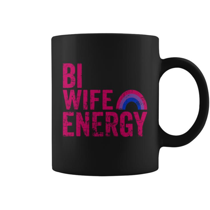 Bi Wife Energy Lgbtq Support Lgbt Bisexual Flag Vintage V3 Coffee Mug