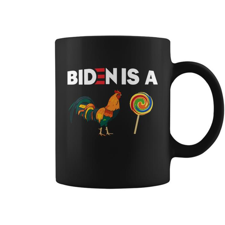 Biden Is A Rooster Lollipop Funny Biden Meme Joe Biden Joke Coffee Mug