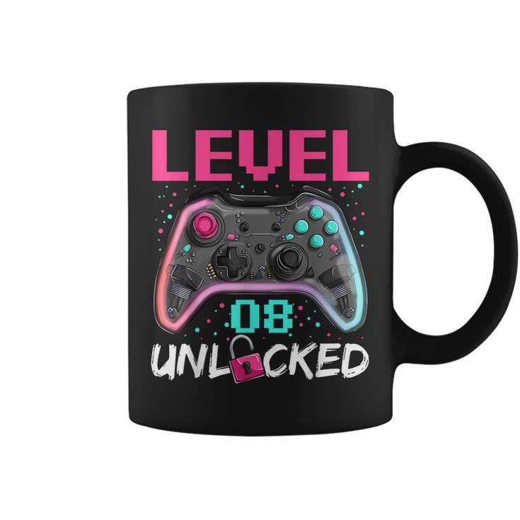 Birthday Boy Level 8 Unlocked 8 Years Old Gamer Boy Coffee Mug