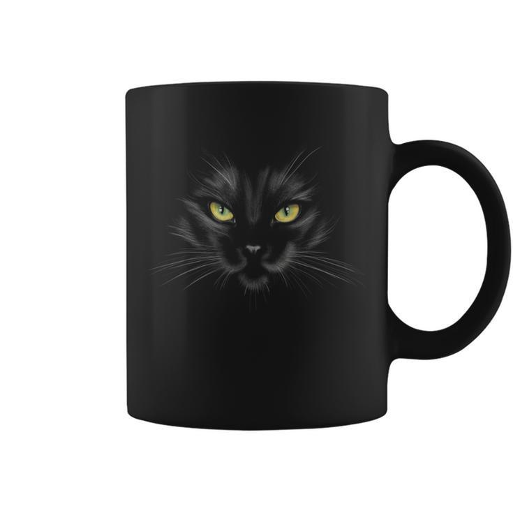 Black Cat Face Animal Halloween For Men Women Kids Sarcastic  Coffee Mug