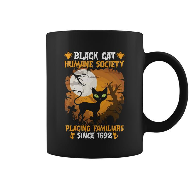 Black Cat Humane Society Placing Familiars Halloween Quote Coffee Mug