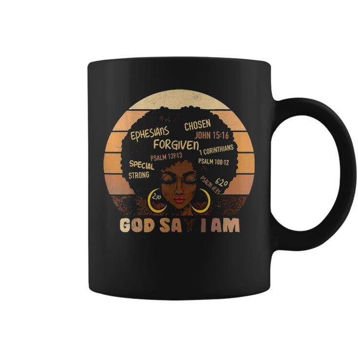 Black Girl Melanin God Says I Am Black History Month Pride Coffee Mug