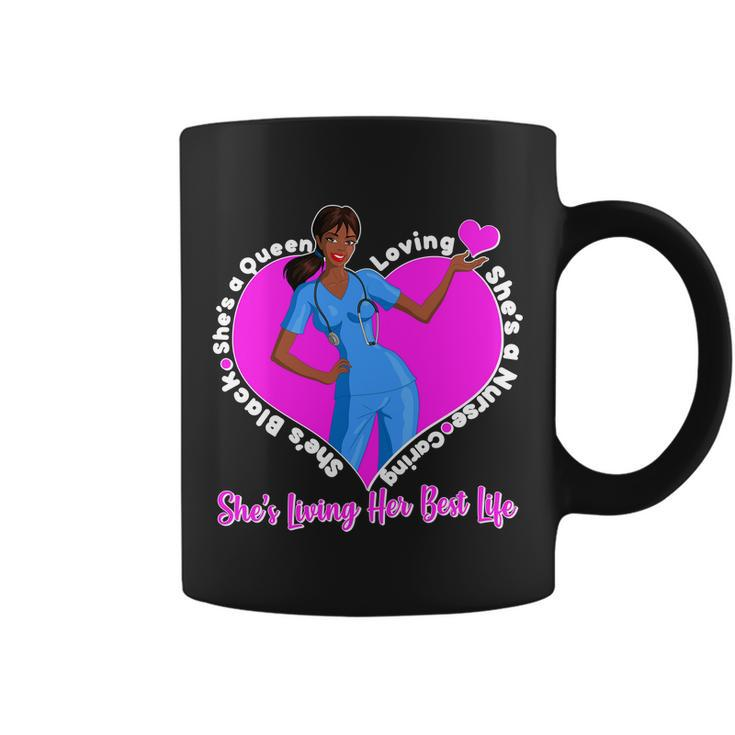 Black Nurse Living Her Best Life Tshirt Coffee Mug