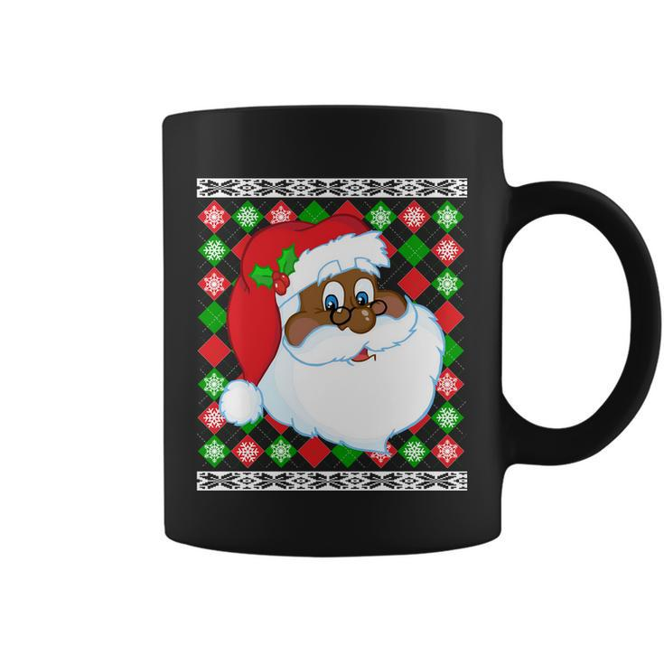 Black Santa Claus Ugly Christmas Sweater Coffee Mug