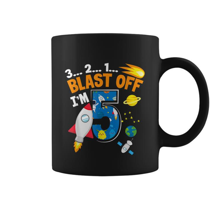 Blast Off Im 5 Funny Astronaut 5Th Birthday Space Costume Coffee Mug