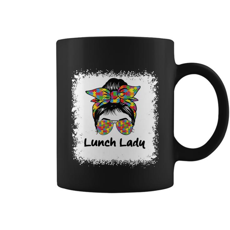 Bleached Lunch Lady Messy Hair Woman Bun Lunch Lady Life Gift Coffee Mug