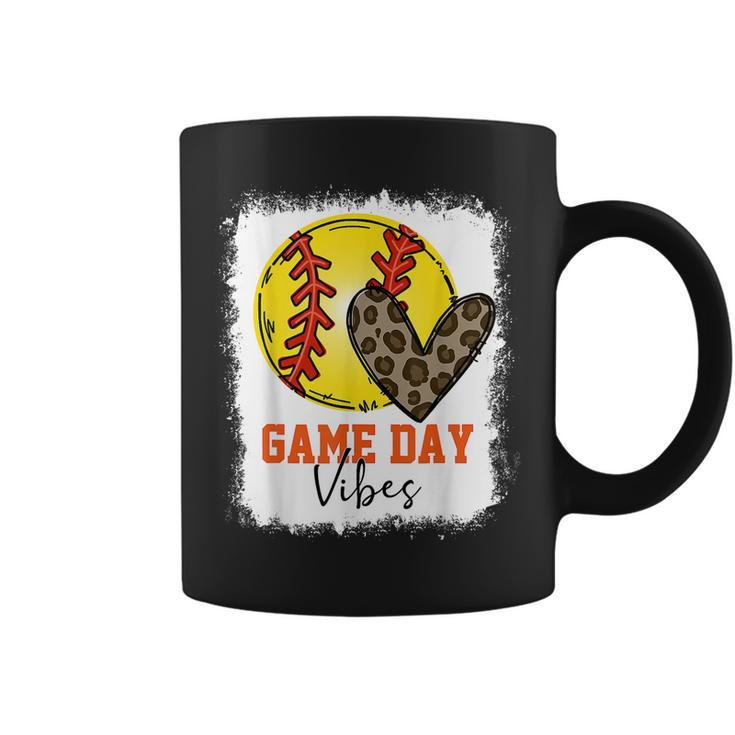 Bleached Softball Game Day Vibes Softball Mom Game Day  Coffee Mug