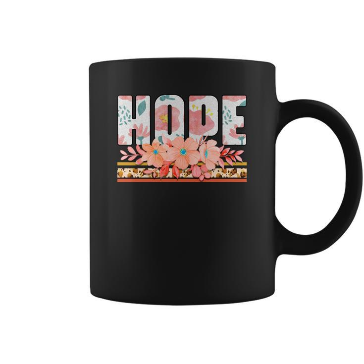 Boho Vintage Hope Wildflowers Design Coffee Mug