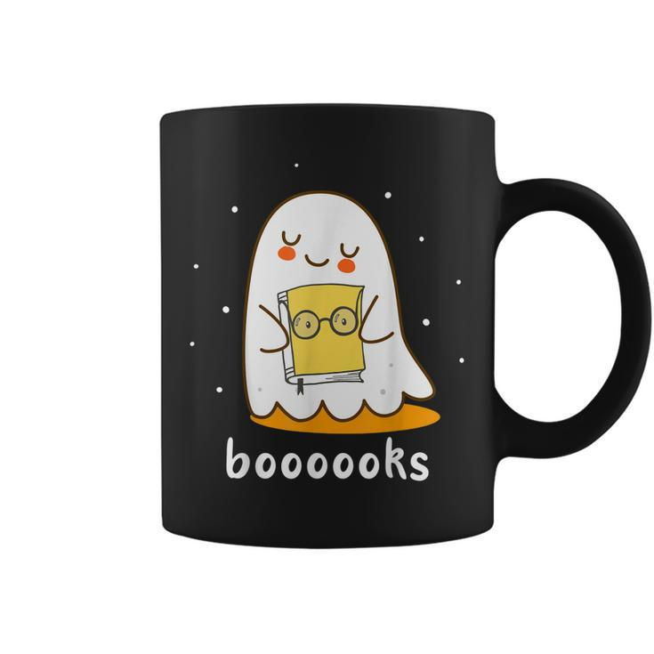 Booooks Cute Ghost Reading Library Books Halloween Teacher Coffee Mug