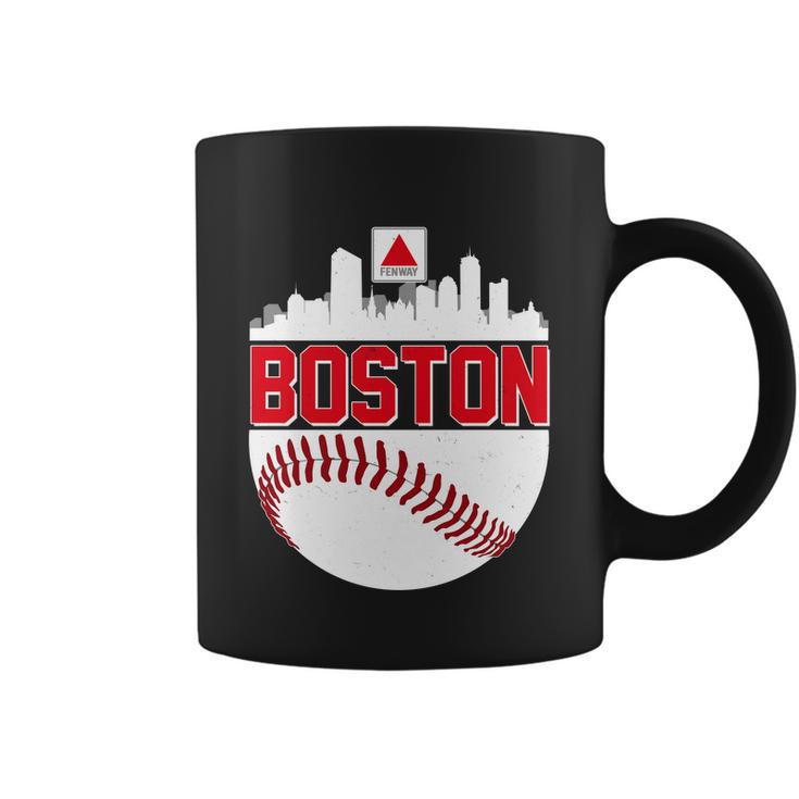 Boston Skyline Fenway Baseball Sports Logo Tshirt Coffee Mug