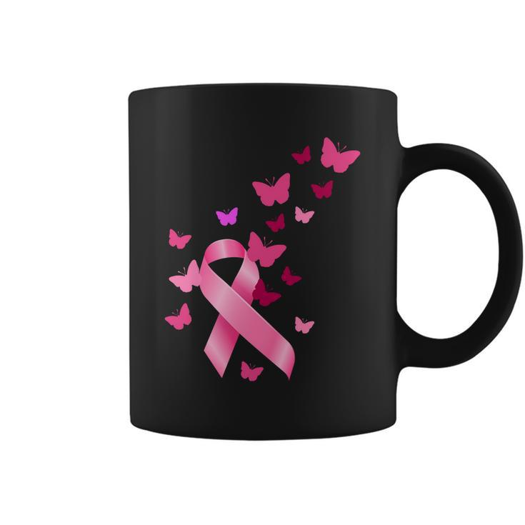 Breast Cancer Awareness Butterflies Logo Coffee Mug