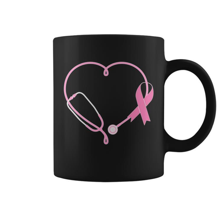 Breast Cancer Awareness Doctor Nurse Stethoscope Coffee Mug