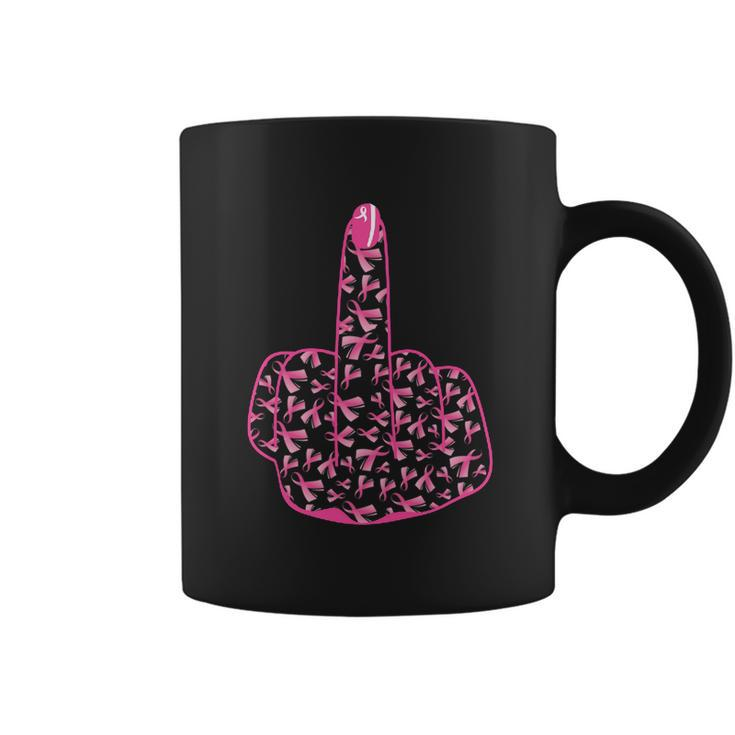 Breast Cancer Awareness Fck Breast Cancer Finger Coffee Mug