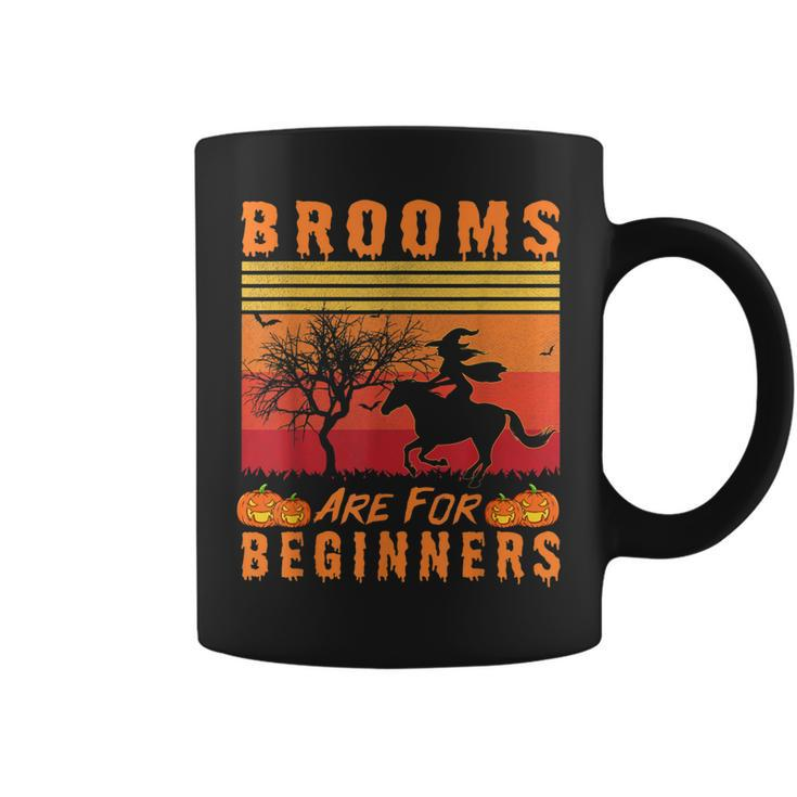 Brooms Are For Beginners Horse Witch Halloween Womens Girls  Coffee Mug