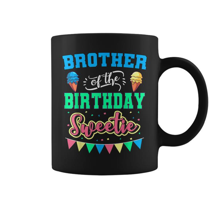 Brother Of The Birthday Sweetie Ice Cream Bday Party Bro  Coffee Mug