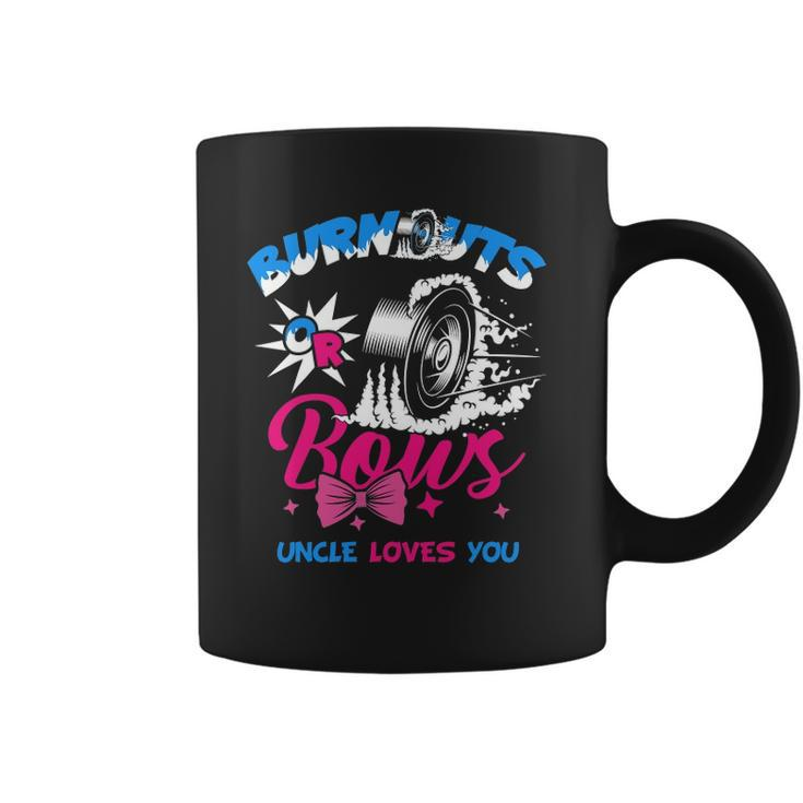 Burnouts Or Bows Gender Reveal Baby Party Announce Uncle Coffee Mug