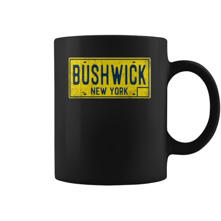 Bushwick Brooklyn New York Old Retro Vintage License Plate Coffee Mug