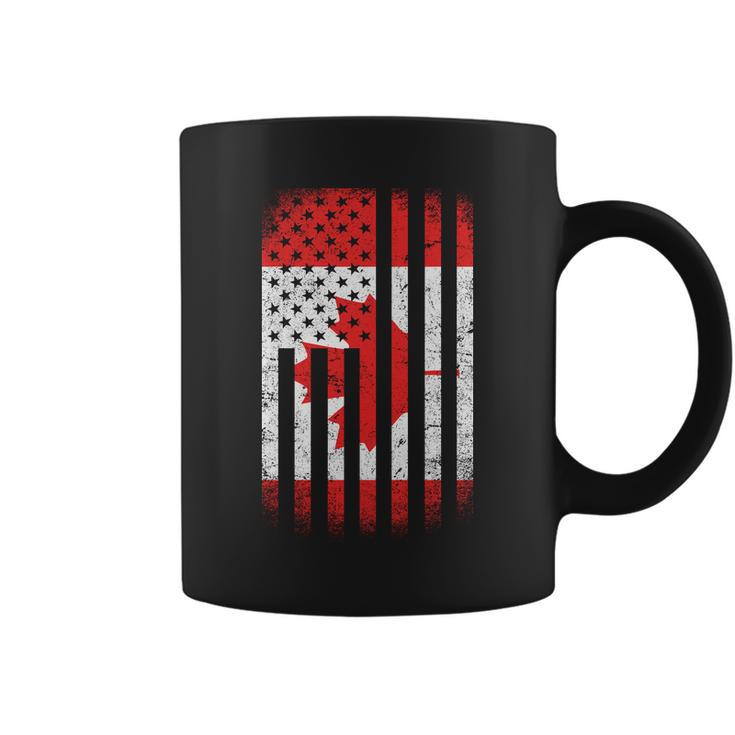 Canada Usa Mash-Up Maple Leaf Retro Flag Tshirt Coffee Mug