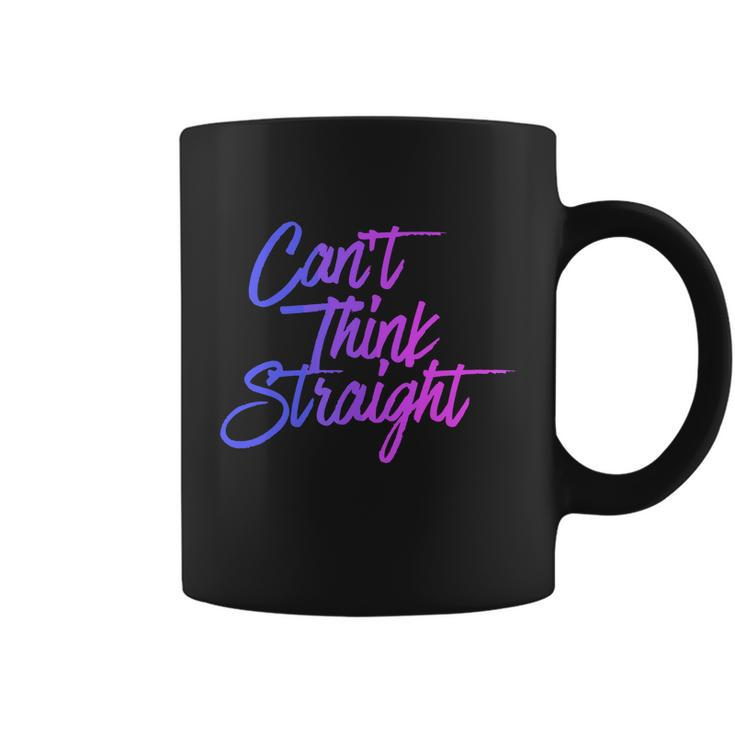 Cant Think Straight Funny Bisexual Bi Pride Flag Coffee Mug