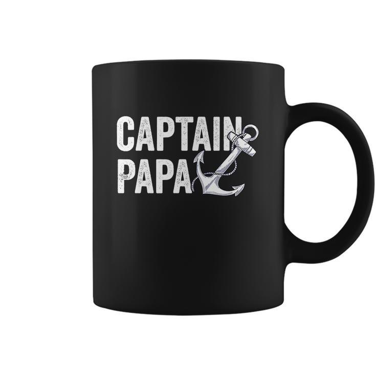 Captain Papa Pontoon Lake Sailor Fuuny Fishing Boating Coffee Mug