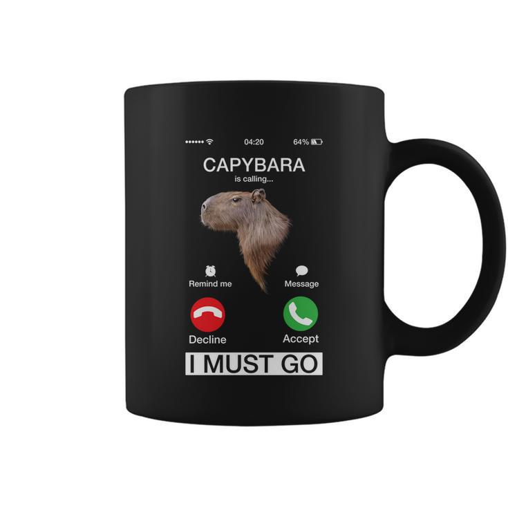 Capybara Is Calling Funny Capibara Rodent Animal Lover Humor Cute Gift Coffee Mug