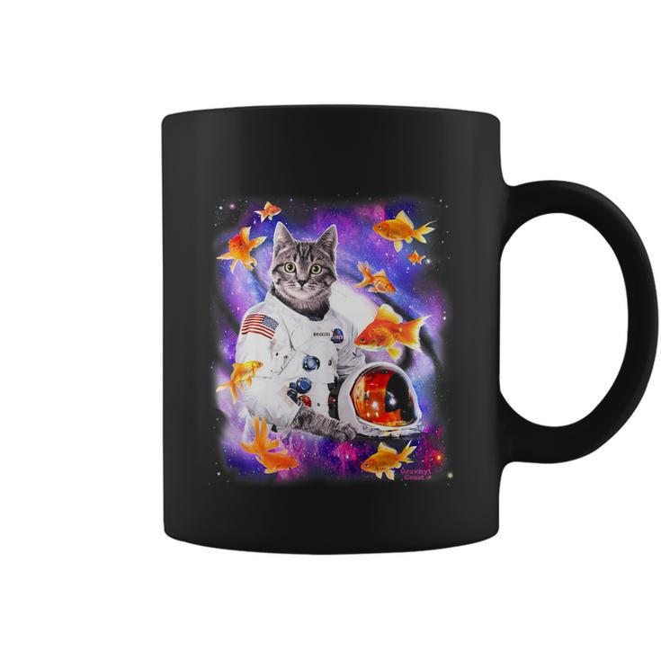 Cat Astronaut In Cosmic Space Funny Shirts For Weird People Coffee Mug