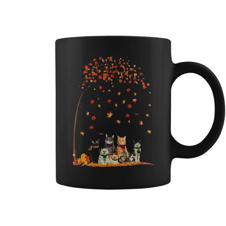 Cats Fall Autumn Leaf Tree Funny Cat Lovers Gifts  Coffee Mug