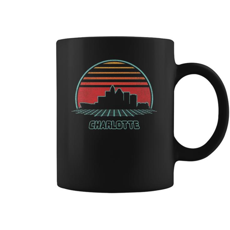 Charlotte City Skyline Retro 80S Style Souvenir Gift Coffee Mug