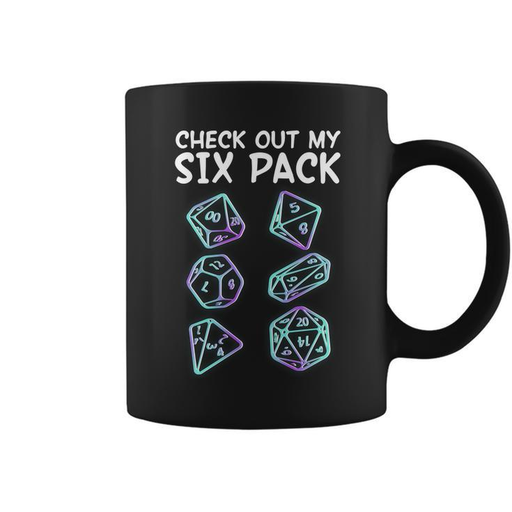 Check Out My Six Pack Dnd Dice Dungeons And Dragons Tshirt Coffee Mug