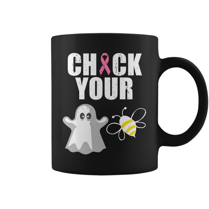 Check Your Boobies Breast Cancer Halloween Tshirt Coffee Mug