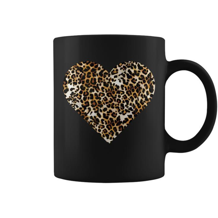 Cheetah Print Heart Tshirt Coffee Mug