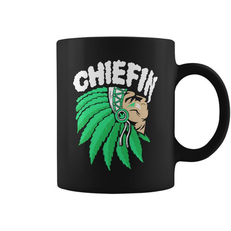 Chiefin Smoke Weed Native American Coffee Mug