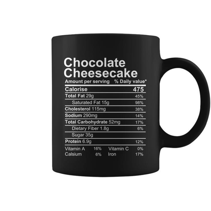Chocolate Cheesecake Nutrition Facts Label Coffee Mug