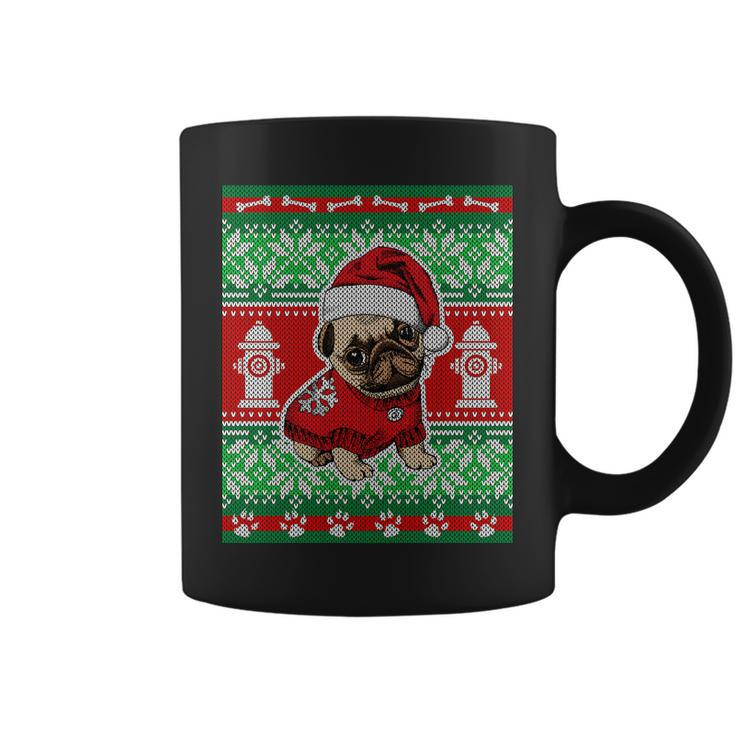 Christmas Cute Pug Ugly Sweater Coffee Mug