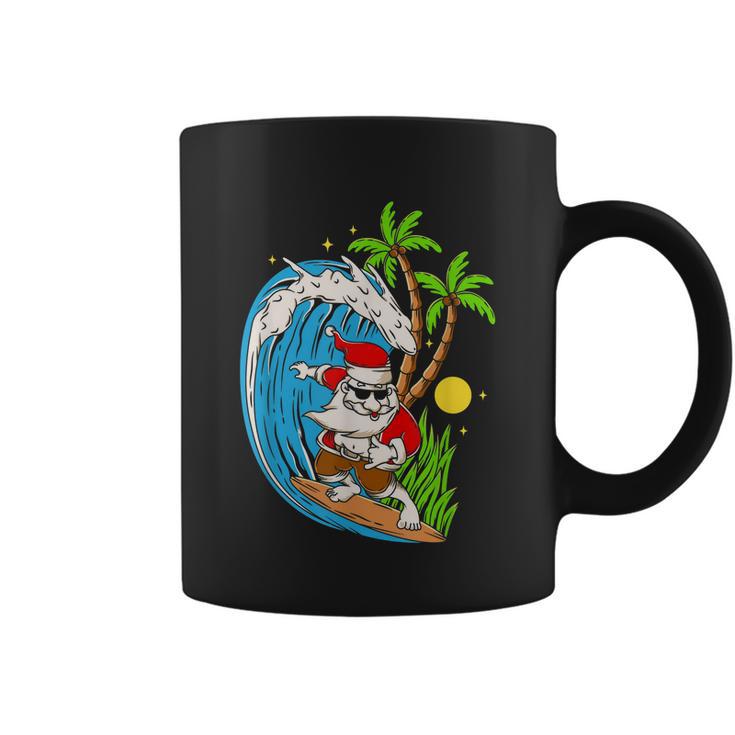 Christmas Im July | Summer Santa Claus Beach Hawaii Surf Coffee Mug