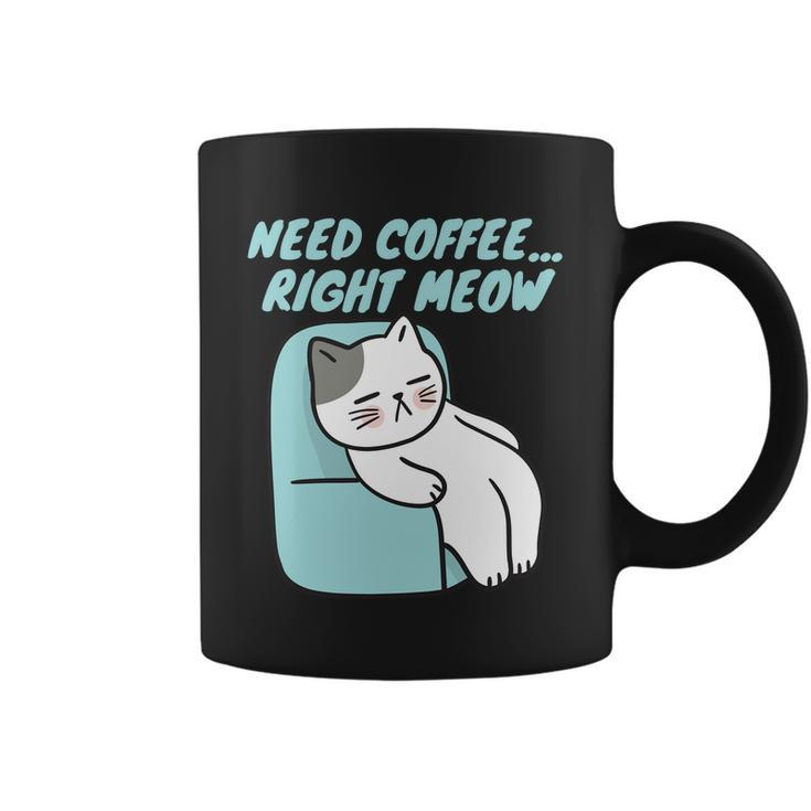 Coffee Right Meow International Coffee Day Sleepy Cat Coffee Mug