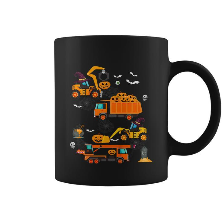 Construction Vehicle Halloween Crane Truck Pumpkin Boys Graphic Design Printed Casual Daily Basic Coffee Mug