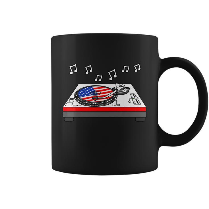 Cool Vinyl Record Us Flag 4Th Of July For Men Women Vinyl Turntable Coffee Mug